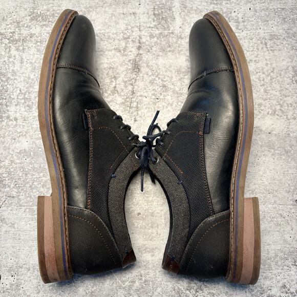 Freeman Shoes Men’s Size 9 Navy Blue Cap Toe Hudson F220009 Memory Foam Derby - Picture 5 of 12